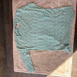 Lilla P Green V-Neck Sweater with Fine Knit